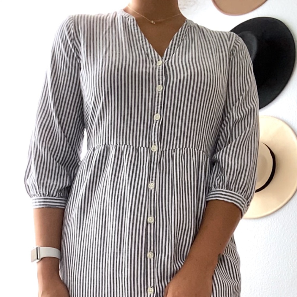 Grey & White striped flare summer dress